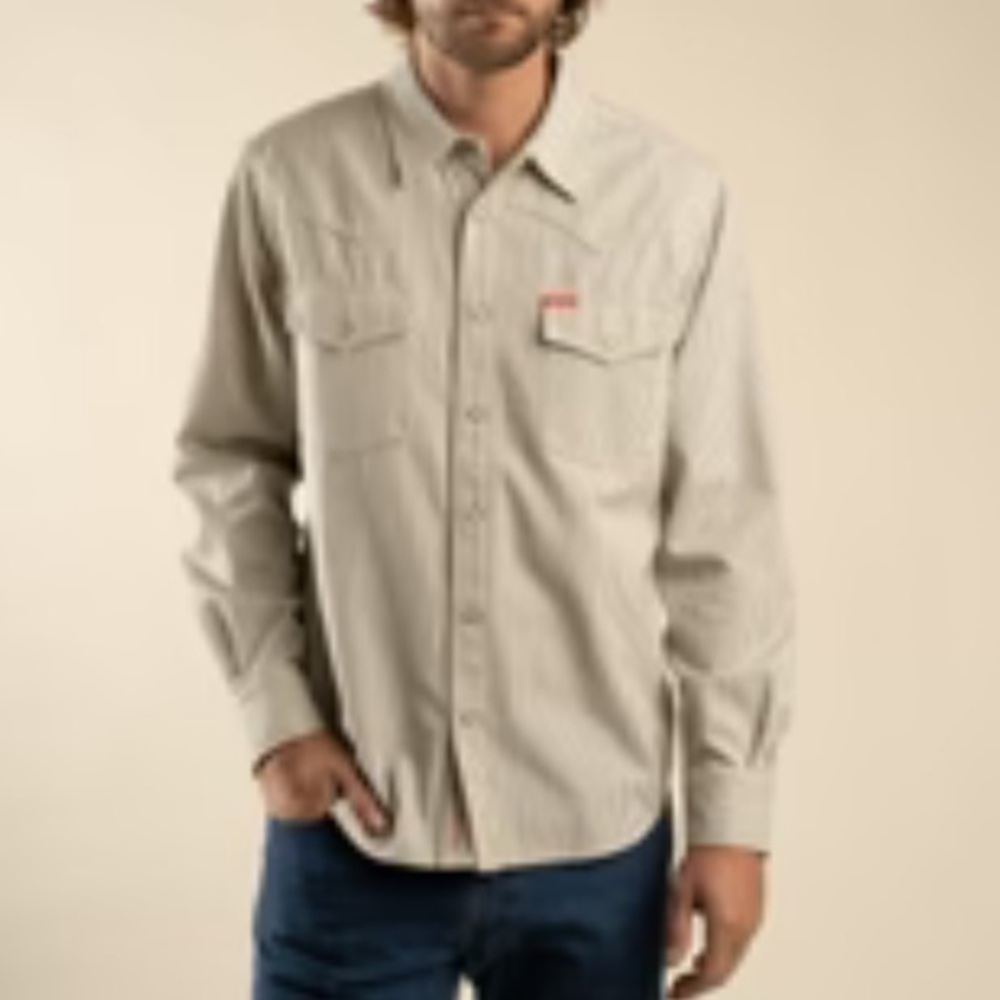 🔥10 for $100🔥 Wrangler Men's Beige snap button cowboy Shirt long sleeve NWT